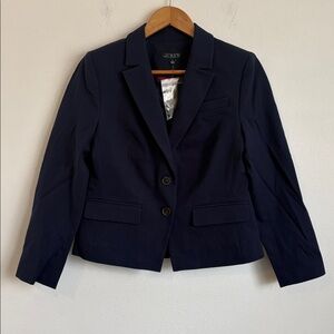 J. Crew Shrunken-fit blazer in bi-stretch cotton blend Size 2 Navy Blazer